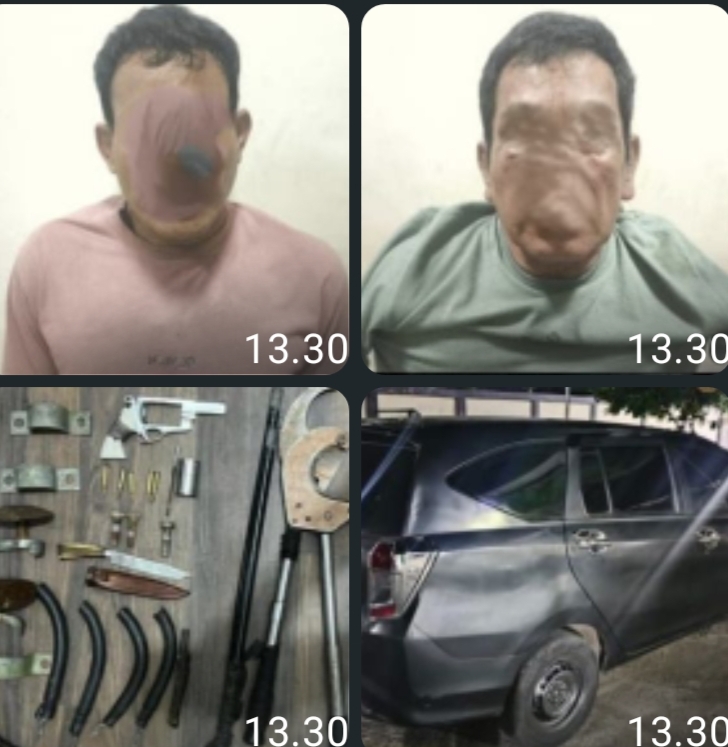 Tiga Pelaku Spesialis Pencurian Kabel PLN Di Aman Polres Banyuasin.