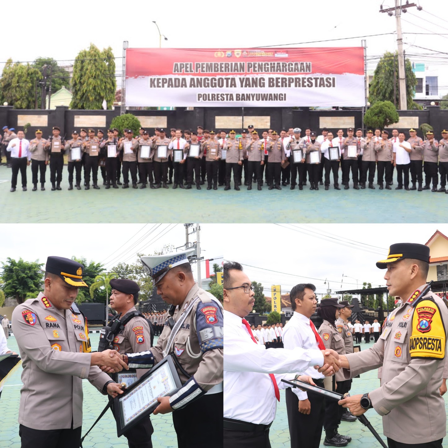 Kapolresta Banyuwangi Berikan Penghargaan kepada 43 Personel Berprestasi