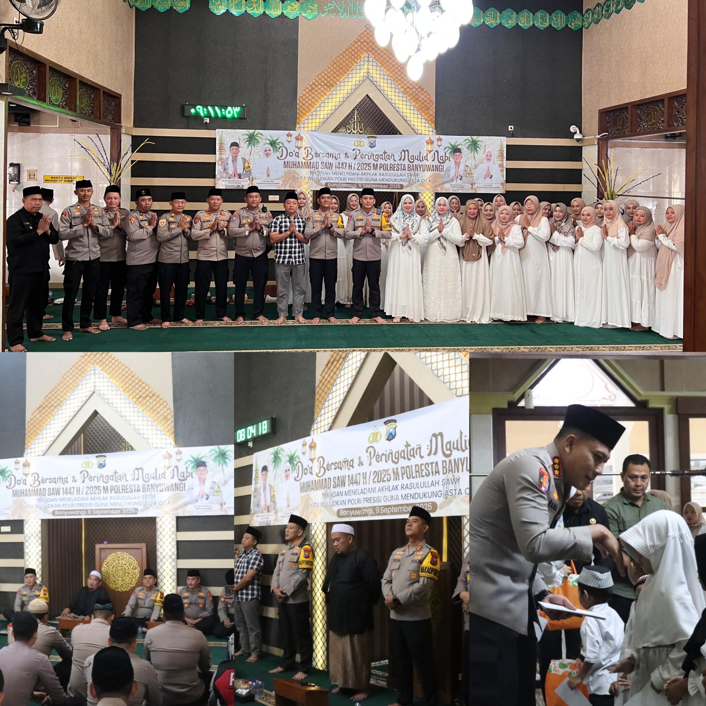 Khidmat, Polresta Banyuwangi Peringati Maulid Nabi Muhammad SAW di Masjid Roudhotul Jannah