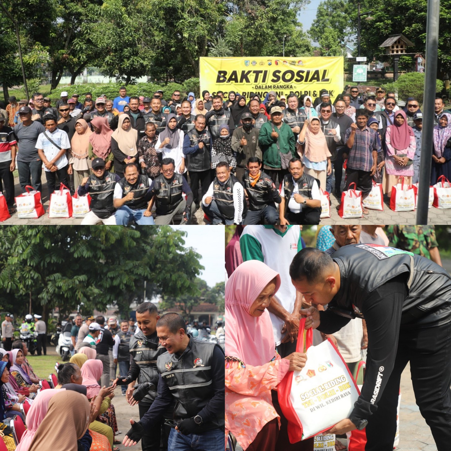 Social Riding : Polres Kediri dan Komunitas DBK Jelajah Desa Sambil Berbagi untuk Warga.