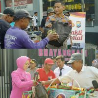 Polres Ponorogo Gelar Baksos, 250 Paket Sembako Dibagikan Untuk Tukang Becak.