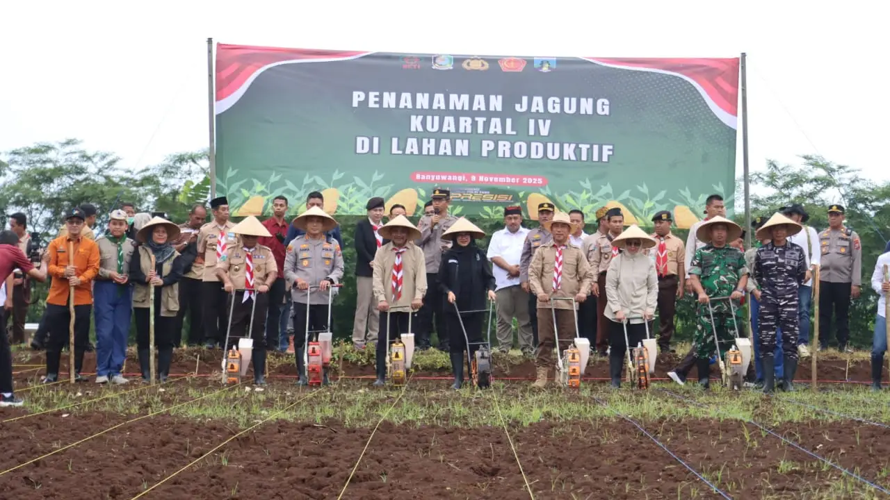 Polresta Banyuwangi Dorong Penguatan Ketahanan Pangan Lewat Penanaman Jagung Kuartal IV 2025