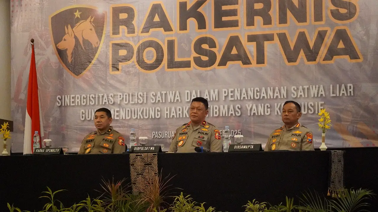 70 Polisi Satwa Ikuti Rakernis Ditpolsatwa di Pasuruan.