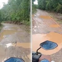 Butuh Perhatian Pemerintah, Jalan Akses Ke SMP Negeri 03 Rusak Parah.