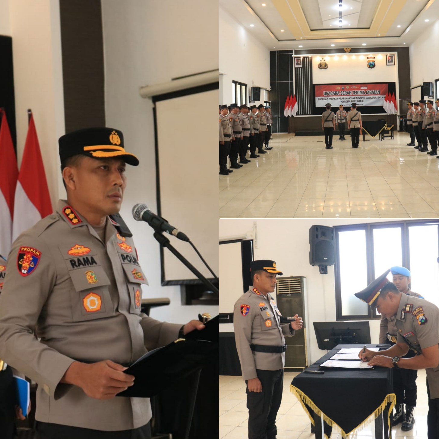 Berlangsung Khidmat; Kapolresta Banyuwangi Pimpin Sertijab Kapolsek Jajaran.