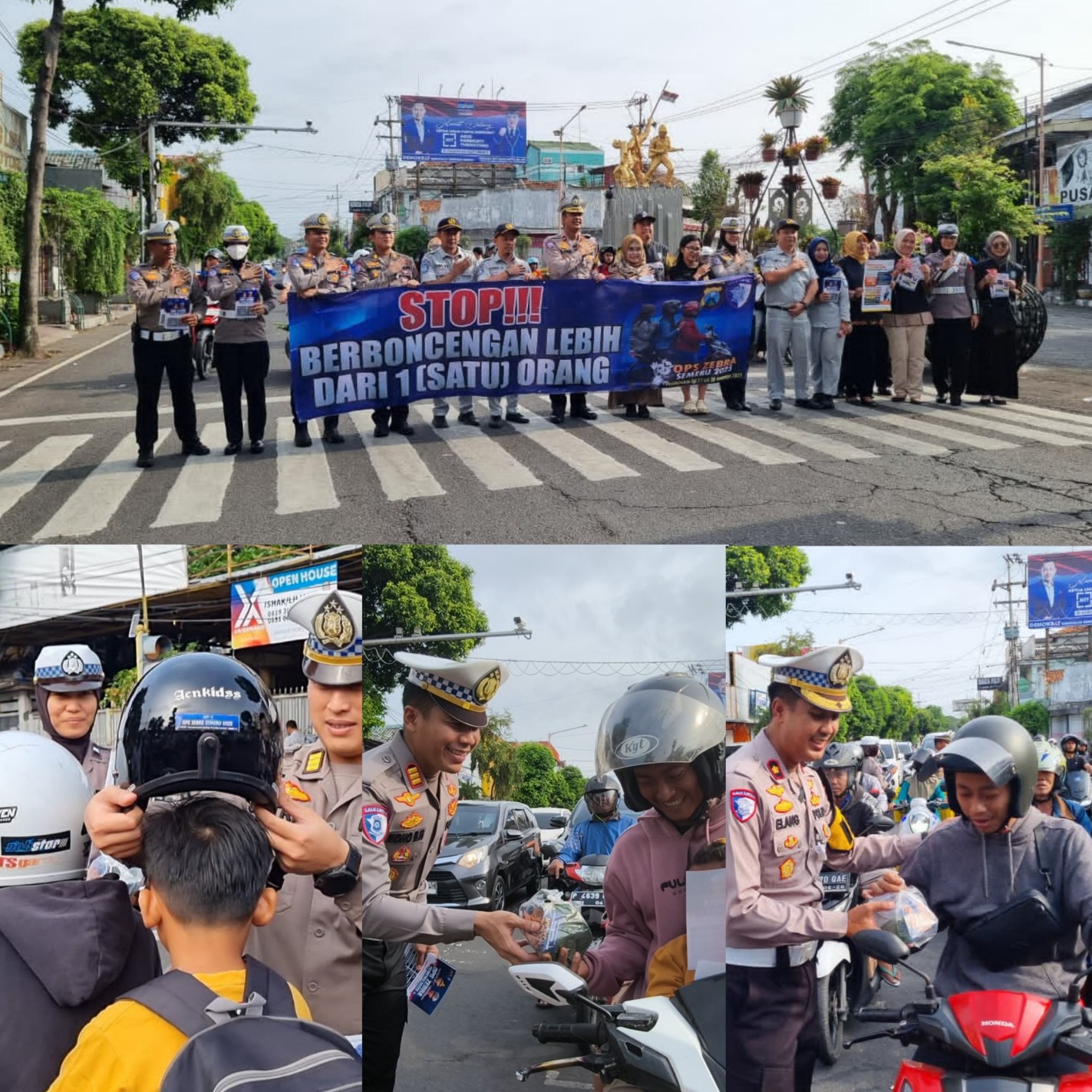 *Satlantas Polresta Banyuwangi Gelar Kampanye Keselamatan “Ops Zebra Semeru 2025” di Simpang Lima.