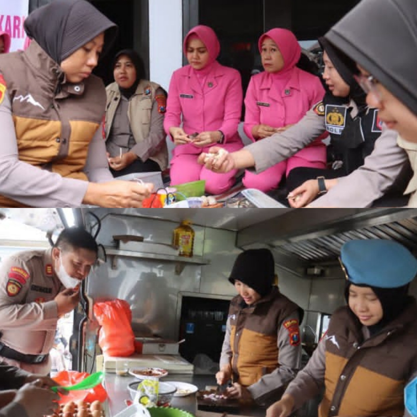 Brimob Polda Jatim Dirikan Dapur Lapangan untuk Warga Terdampak Erupsi Gunung Semeru.