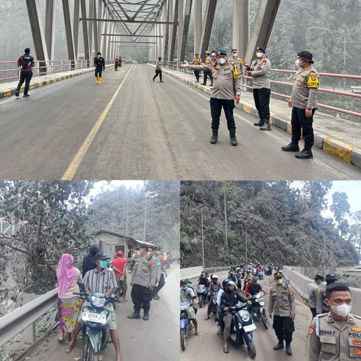 Polda Jatim Himbau Warga Tetap Waspada Antisipasi Letusan Sekunder Gunung Semeru.
