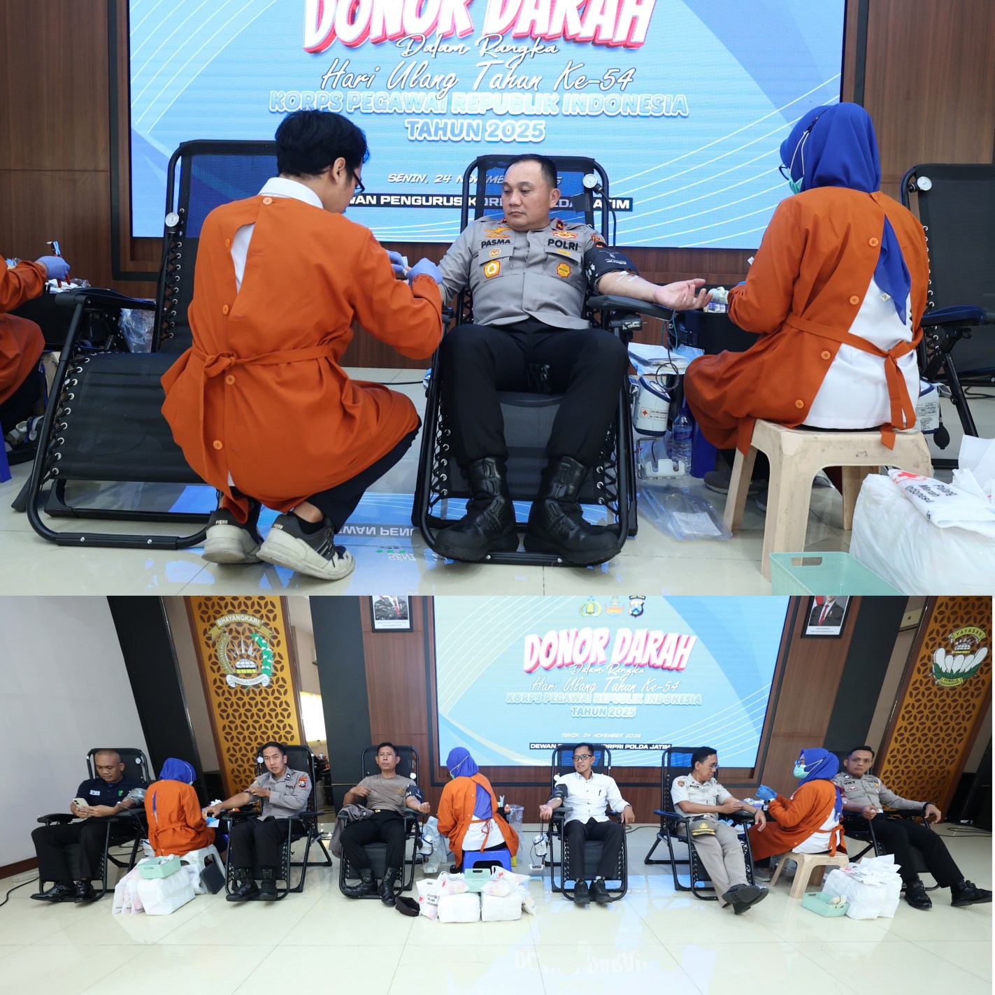 Polda Jatim Gelar Donor Darah Sambut HUT Korpri ke-54.