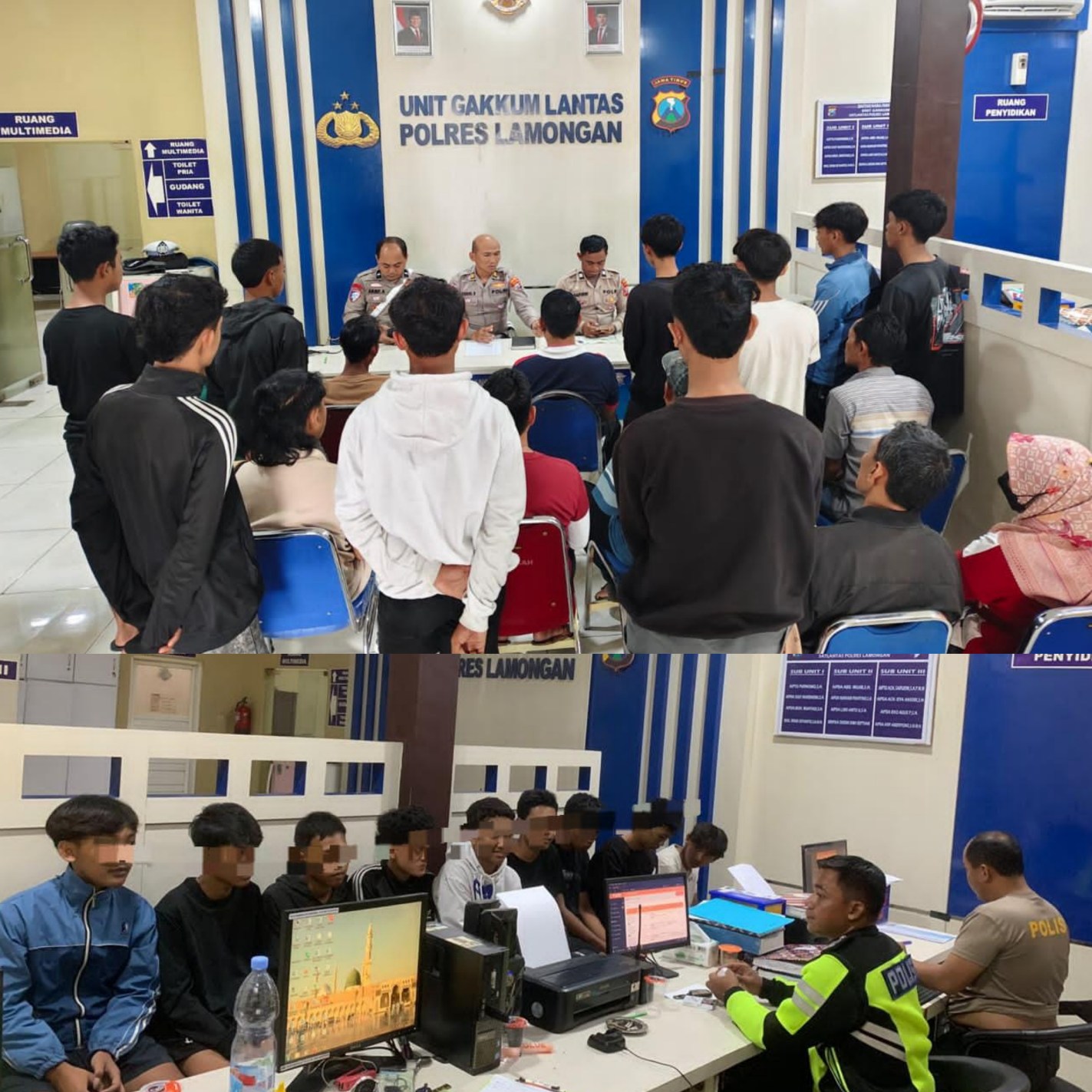 Operasi Zebra Semeru Polres Lamongan Amankan 9 Remaja dan 3 Motor Balap Liar.