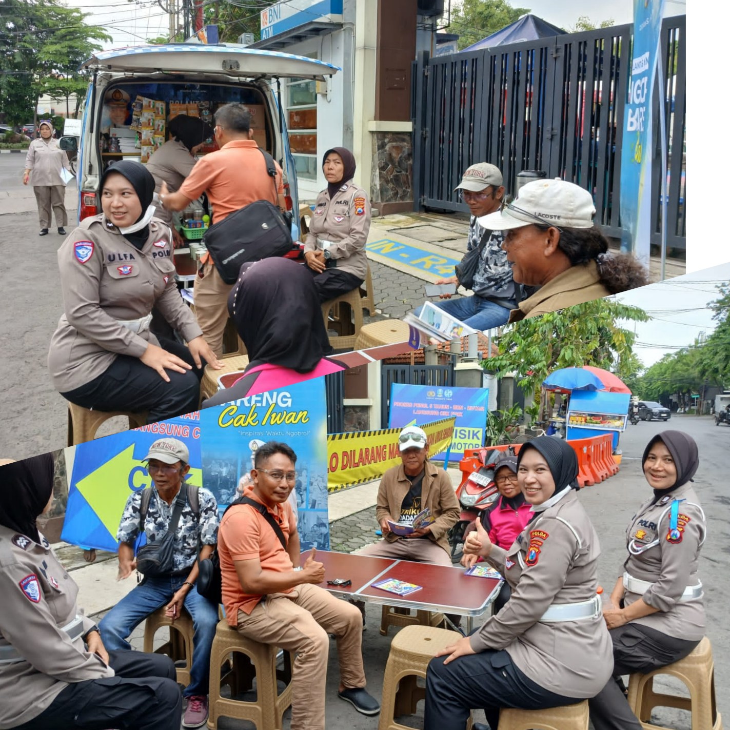 Ditlantas Polda Jatim Ngopi Bareng Warga Sosialisasi Tertib Lalin di Operasi Zebra Semeru.