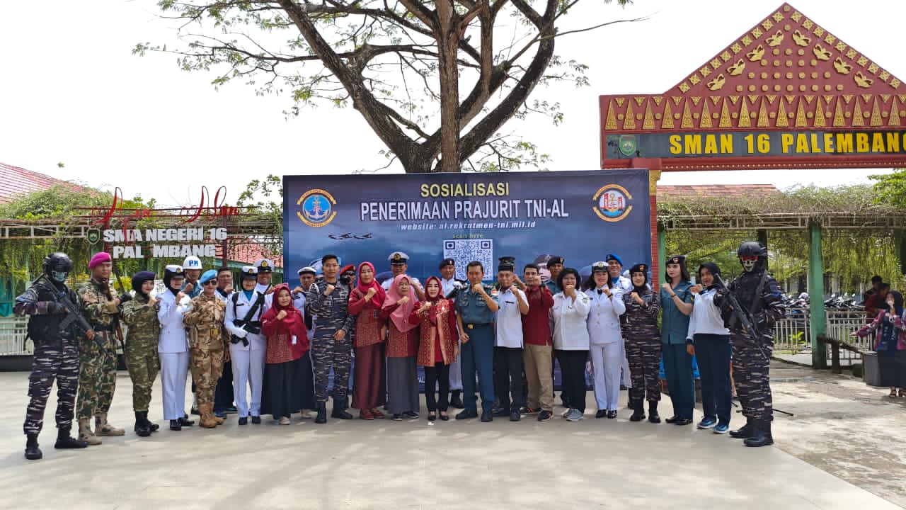 LANAL PALEMBANG DATANG KE SMAN 16, SOSIALISASI WERVING TNI AL DAN SEMANGAT BELA NEGARA