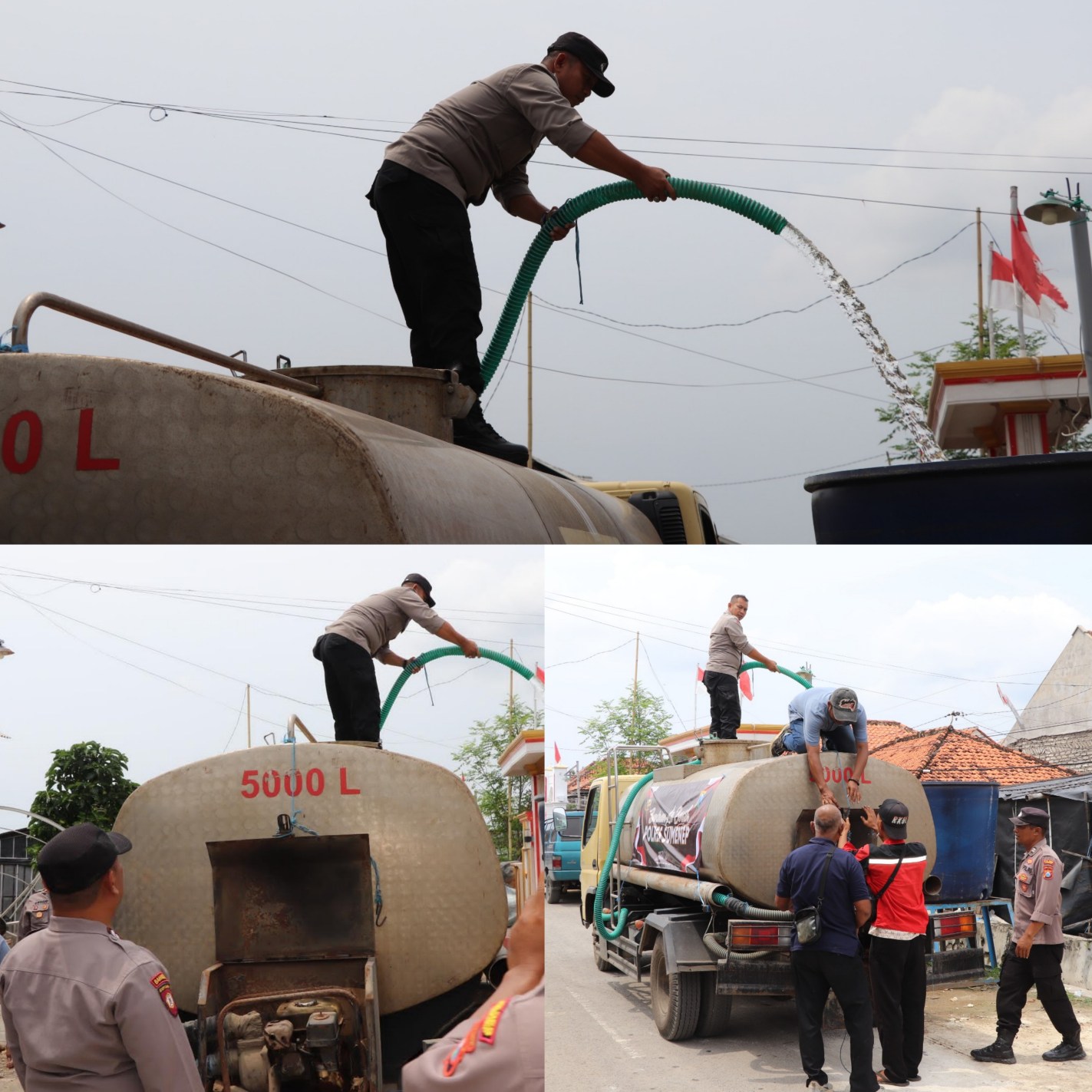Polres Sumenep Salurkan Bantuan Air Bersih untuk Warga Desa Pinggirpapas.