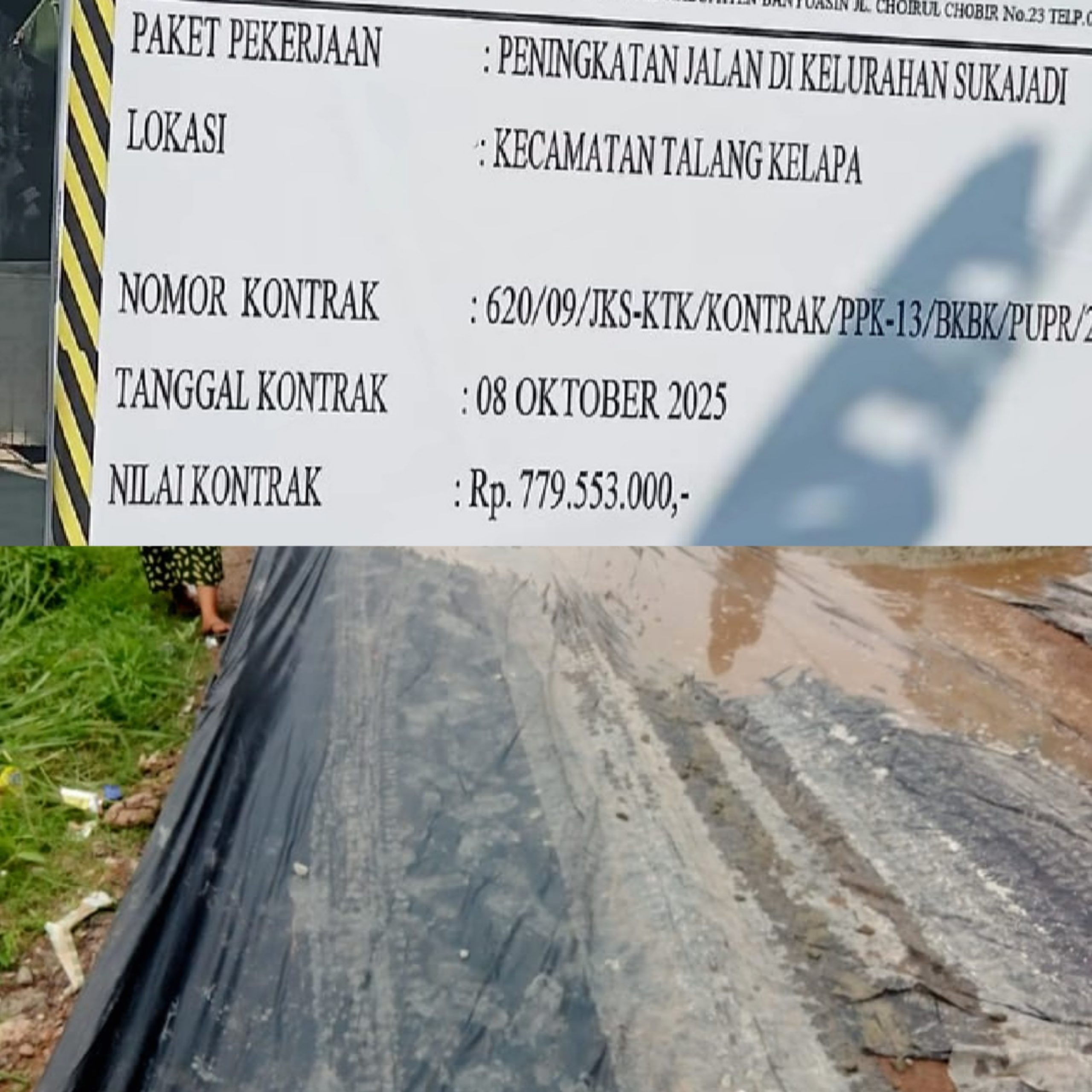 Warga Sukajadi Kecamatan Talang Kelapa Keluhkan Proses Pembangunan Jalan Yang Kurang Komunikasi Dengan Masyarakat.