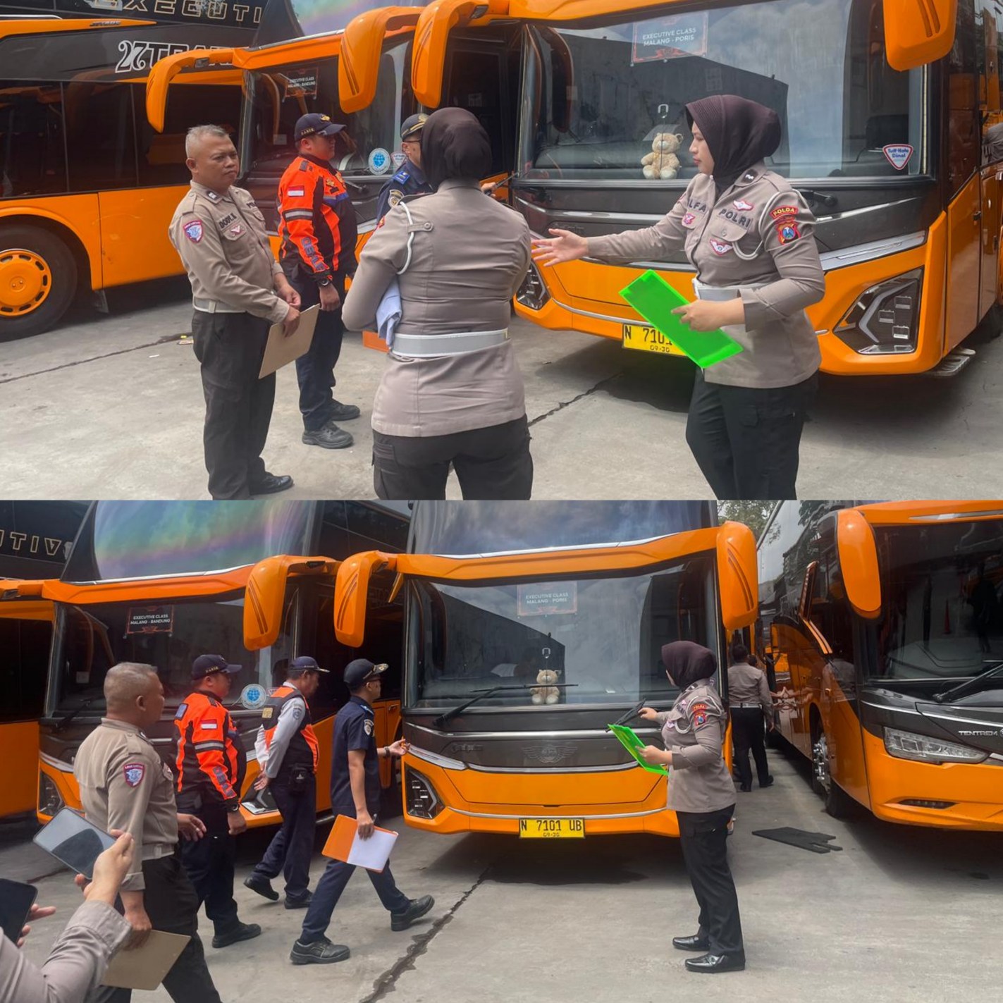 Polres Malang Cek Kelayakan Bus Pariwisata Jelang Nataru.