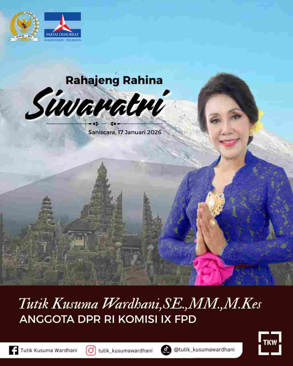 Tutik Kusuma Wardhani, Perayaan Siwalatri Jadi Momen Introspeksi Diri