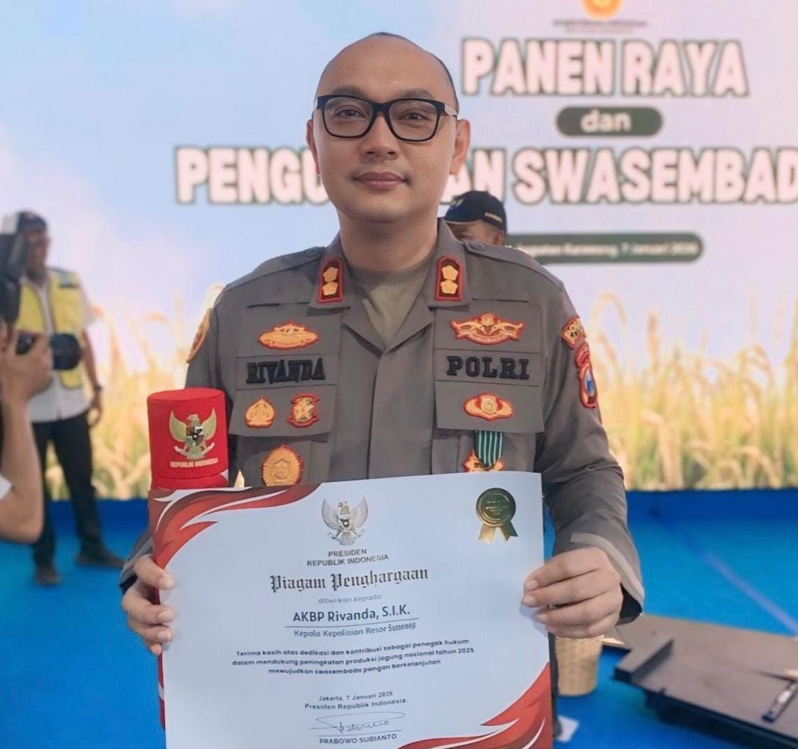Dukung Ketahanan Pangan Nasional, Kapolres Sumenep Raih Satyalancana Wira Karya