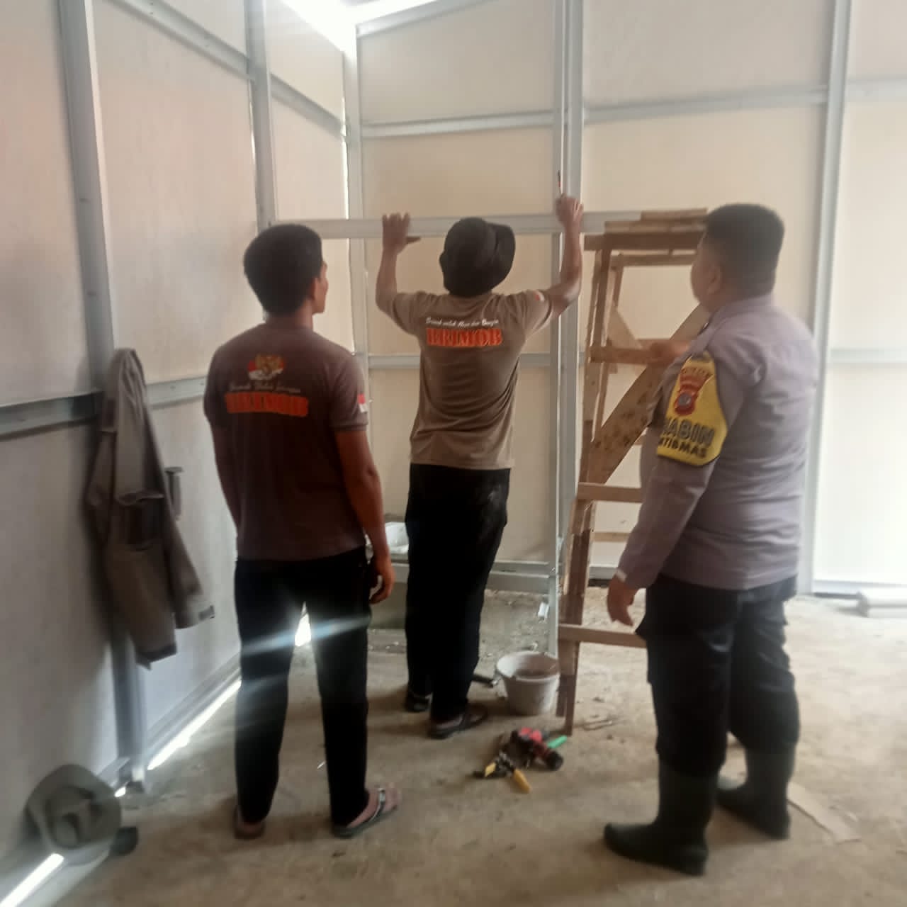 Progres Pembangunan Huntara Puluik – Puluik di Polda Sumatera Barat