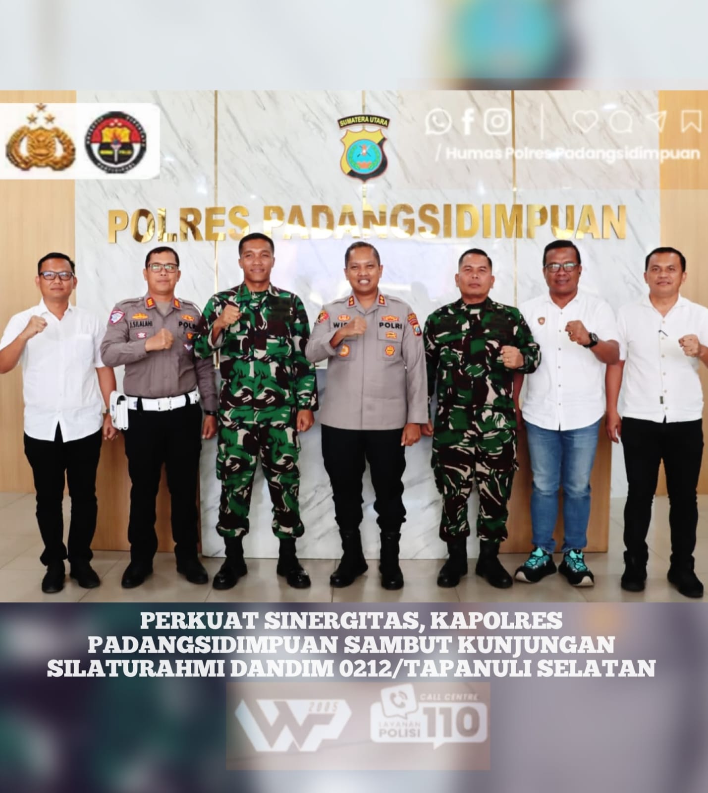 Perkuat Sinergitas, Kapolres Padangsidimpuan Sambut Kunjungan Silaturahmi Dandim 0212/Tapanuli Selatan, Komitmen bersama Harkamtibmas yang Kondusif