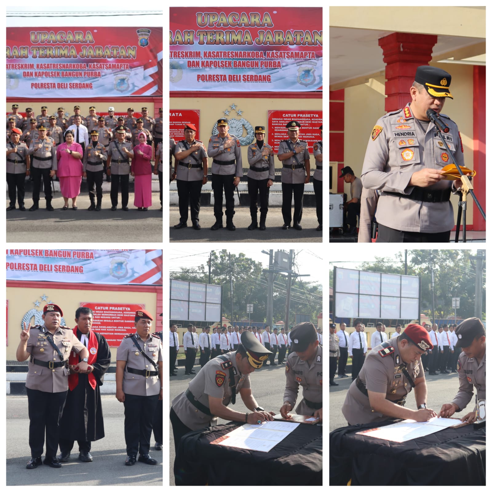Kapolresta Deli Serdang Pimpin Sertijab Kasat Reskrim, Kasar Res Narkoba, Kasat Samapta dan Kapolsek Bangun Purba