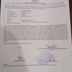 Penyidik Sebut Saksi Terlalu Jauh, Kasus Pembacokan Josniko Tarigan Mengendap 8 Bulan di Polsek Pancur Batu, Josniko Berharap Kapolsek Pancur Batu yang baru menuntaskan Laporan Polisinya