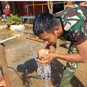 Satgas Gulbencal Kodam I/BB Selesaikan Pembuatan Sumur Bor Fasilitas Umum di SD Negeri Aek Tolang Induk