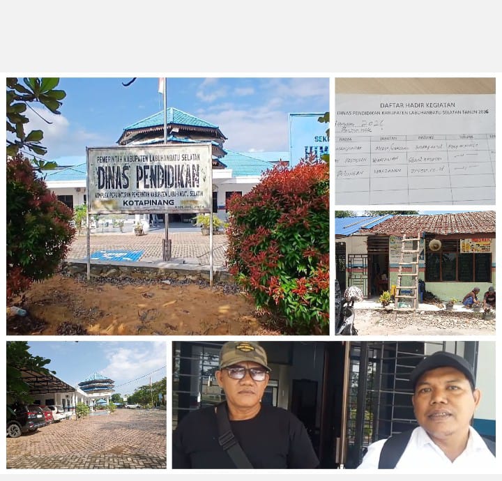 Proyek Pendidikan 2025 Disorot Aparat, Plt Kadis Pendidikan Labusel Pilih ” Berondok ” Dari Wartawan