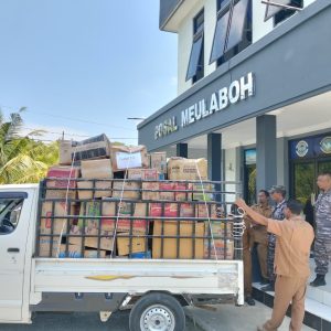 Pos TNI AL Meulaboh Kembali Salurkan Bantuan Kemanusiaan Bagi Korban Banjir di Tiga Kabupaten
