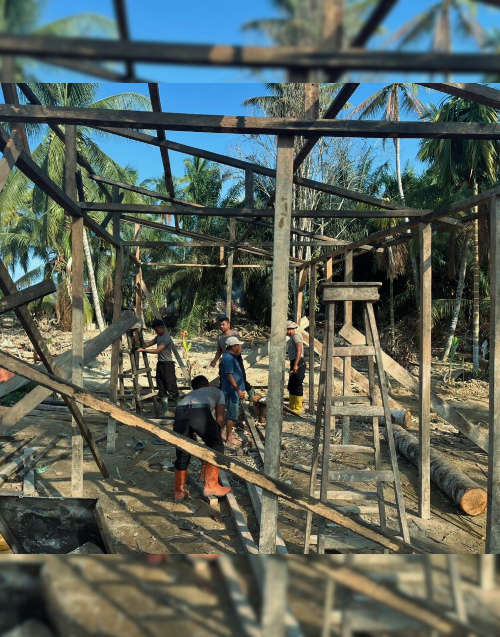 Gotong Royong Brimob Polda Sumut, Rumah Warga dan Sumur Masjid Aek Ngadol Mulai Pulih