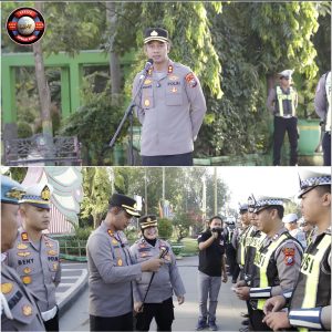 Pimpin Apel di Ruang Terbuka, Kapolres Sumenep Tekankan Keteladanan Personel Satlantas