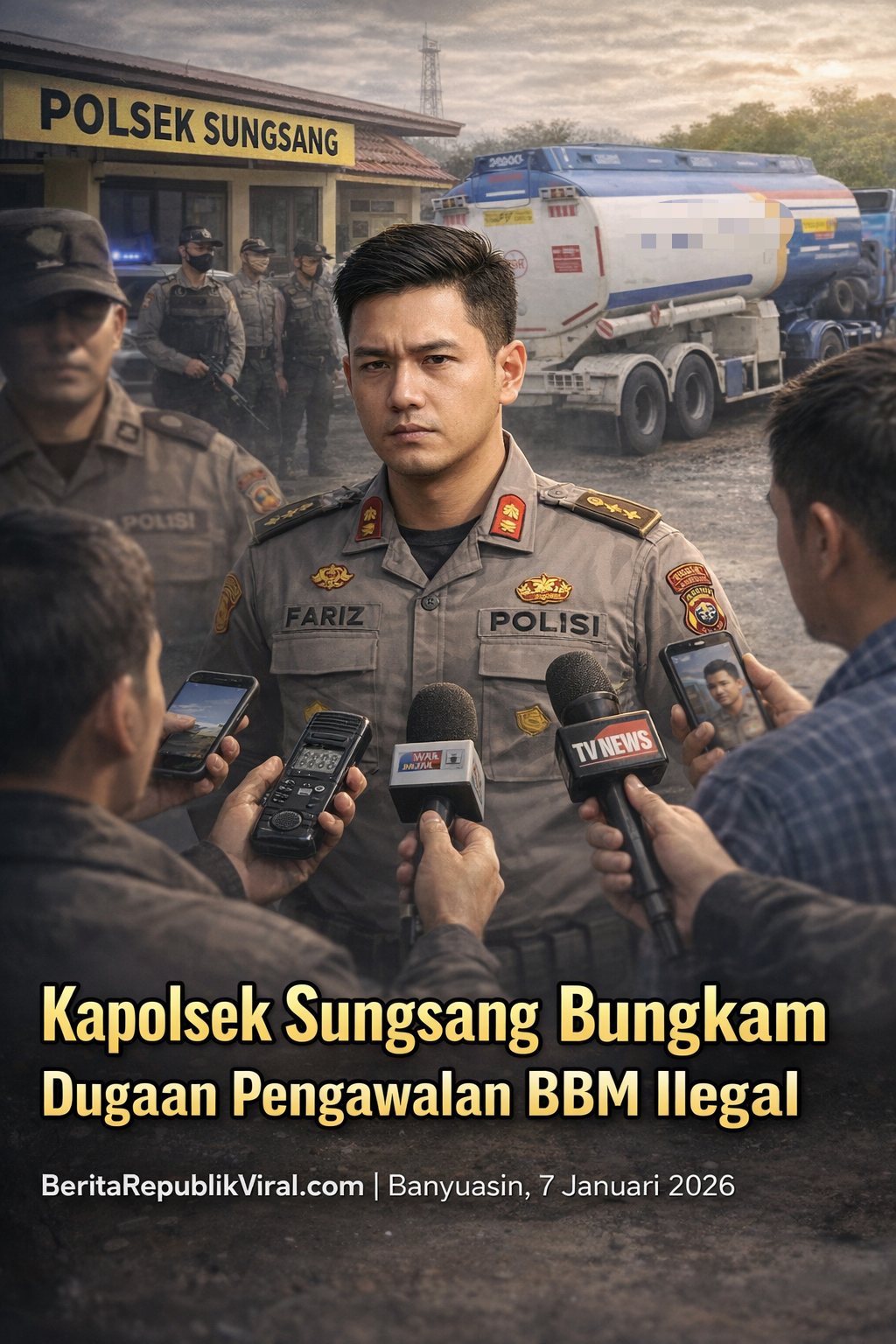 Kapolsek Sungsang Bungkam Saat Media Ajukan Konfirmasi Terkait Dugaan Pengawalan BBM Ilegal