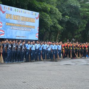 Lanal Banjarmasin Bersama TNI, POLRI dan Pemda Kalimantan Selatan Laksanakan Bakti Kebersihan
