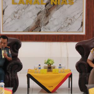 Perkuat Sinergitas Pengamanan Hayati dan Penegakan Hukum Laut, Lanal Nias Terima Audiensi Badan Karantina Indonesia