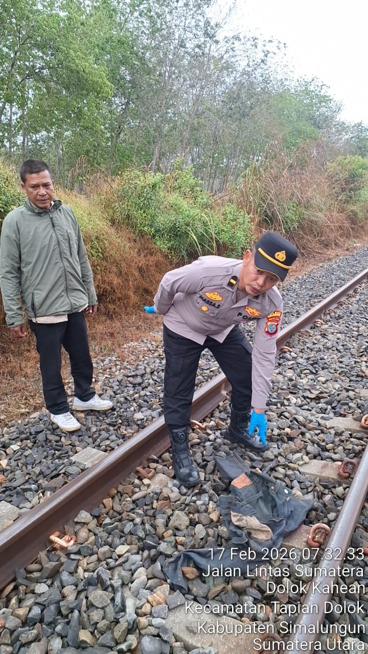 Reaksi Cepat Polres Simalungun Tangani Warga Tertabrak Kereta Api di Jalur Dolok Merangir