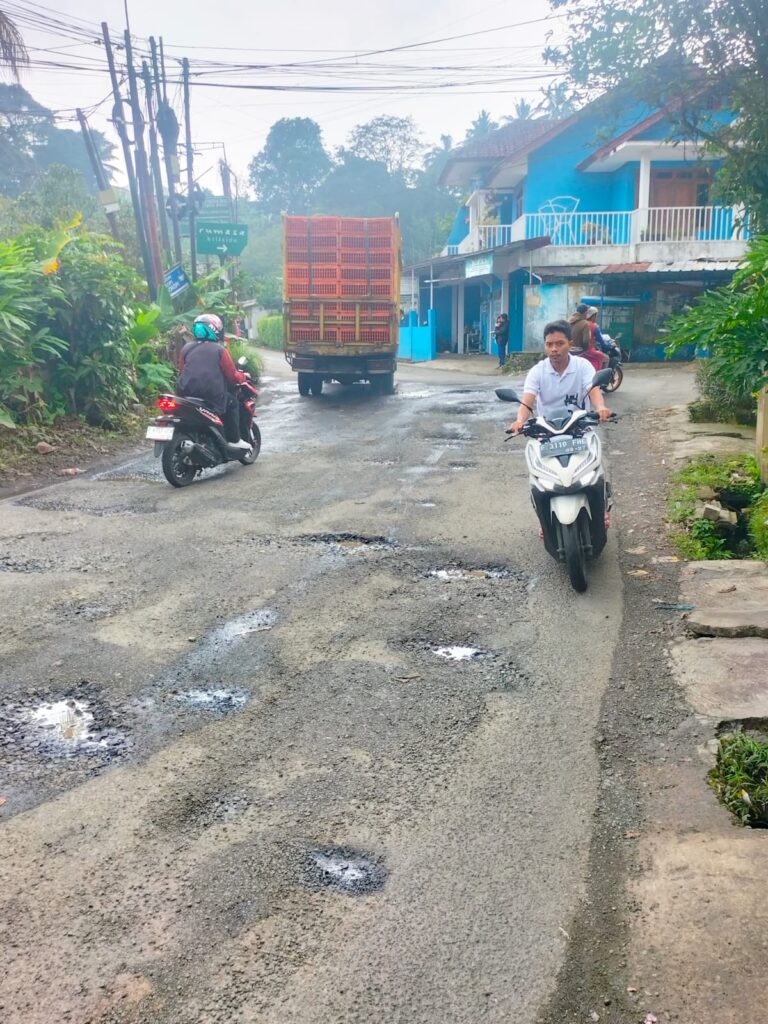 Jalan Kabupaten di Cipelang Rusak Parah, Warga Pertanyakan Keseriusan Pemkab Bogor
