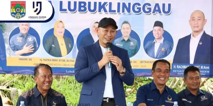 Wali Kota Lubuk Linggau Meletakan Batu Pertama Pembagunan Kantor DPD Nasdem