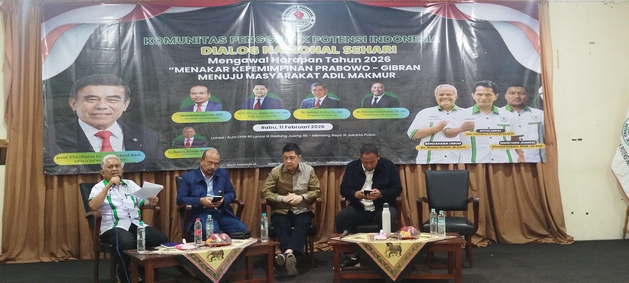 Dialog Nasional Sehari KOPSINDO: Mengawal Harapan 2026, Menakar Kepemimpinan Prabowo–Gibran Menuju Masyarakat Adil Makmur