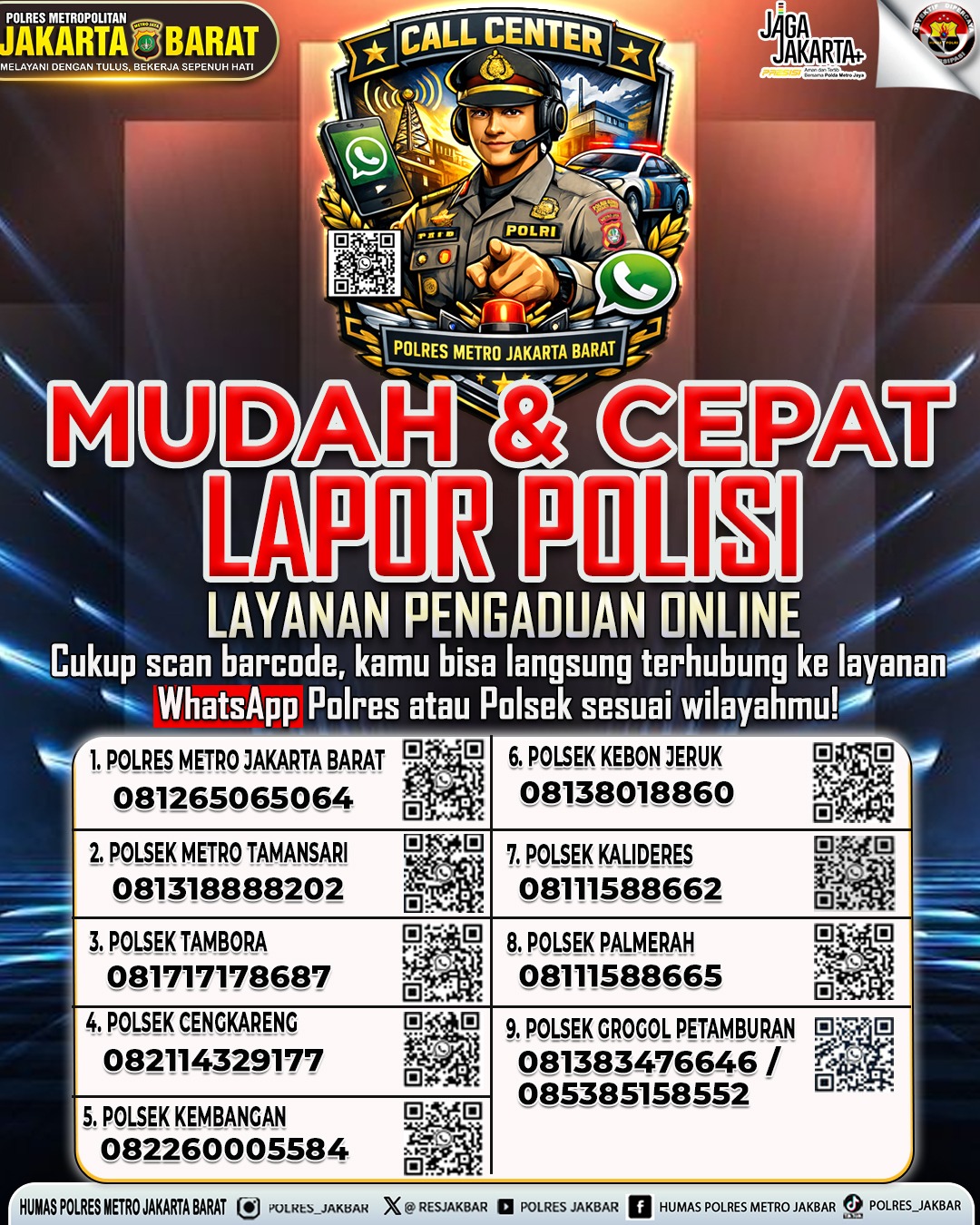 Siswa Kini Bisa Akses Polisi Lebih Cepat, Polres Jakbar Sosialisasikan Call Center Berbasis Barcode