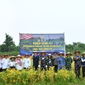 Pemprov Kalimantan Selatan Apresiasi Panen Kedelai Lanal Banjarmasin