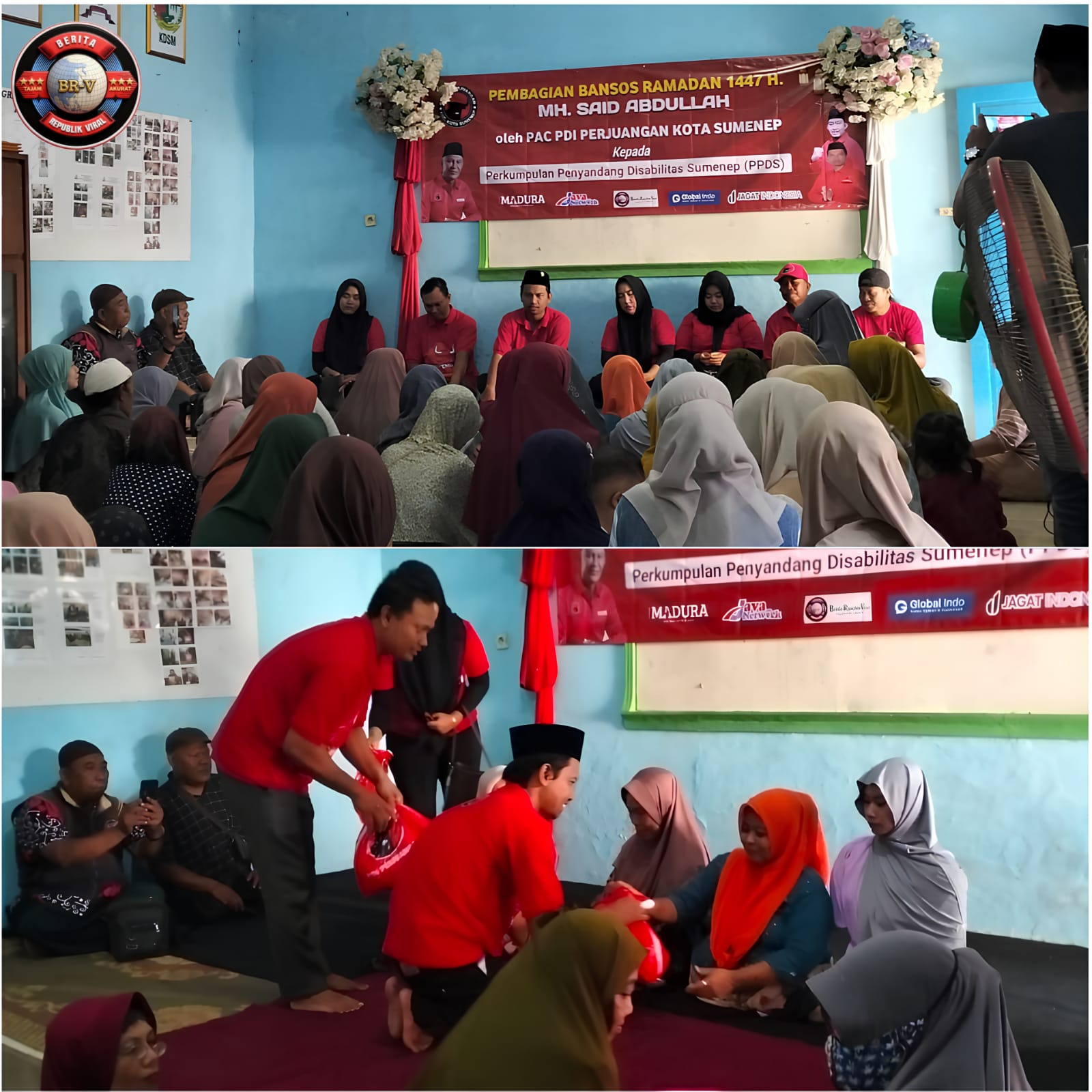 PAC PDIP Kota Sumenep Salurkan Bansos dari MH Said Abdullah untuk Penyandang Disabilitas