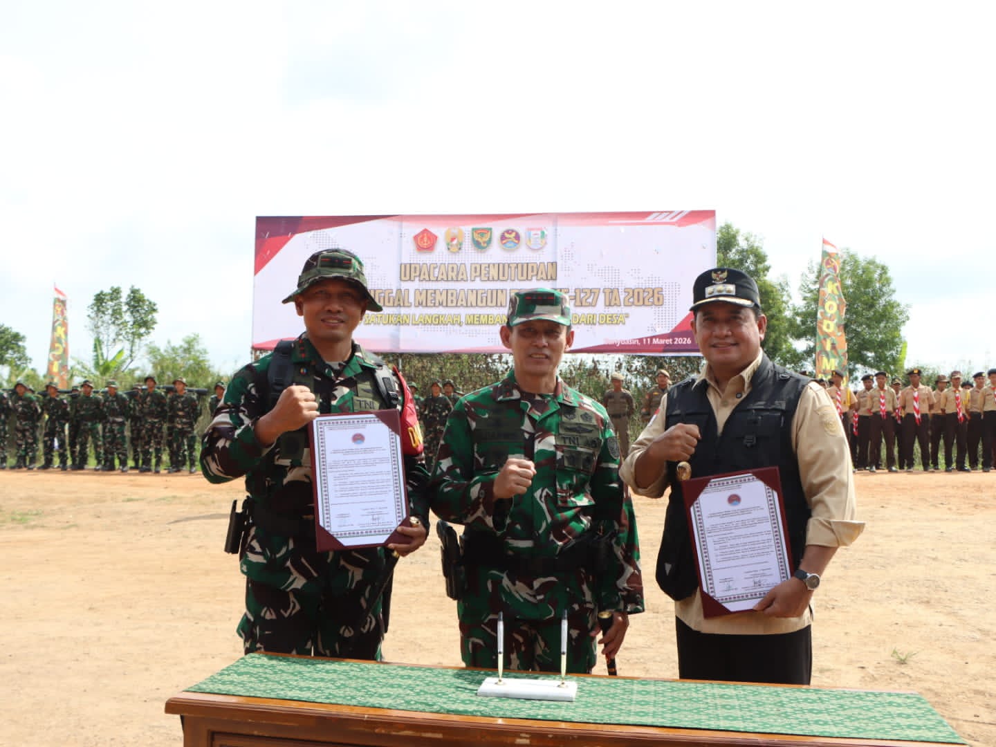 TMMD Ke-127 TA. 2026 di Wilayah Kodim 0430/Banyuasin Resmi Ditutup oleh Pangdam II/Swj