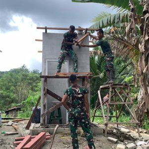 Satgas Yonif 121/MK hadirkan Sanitasi Layak untuk Masyarakat di Wilayah Perbatasan