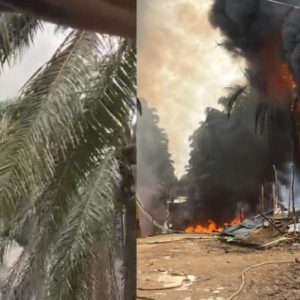 Diduga Sumur Minyak Ilegal Terbakar Milik Oknum Polisi.