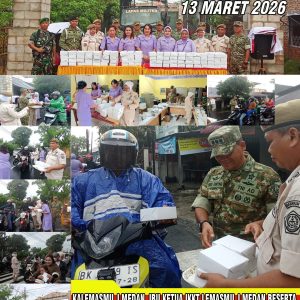 Kalemasmil I Medan , Ibu IKKT Lemasmil I Medan Beserta Staf dan Anggota Membagikan Takjil Untuk Berbuka Kepada Masyarakat di Sekitar Pangkalan Lemasmil I Medan