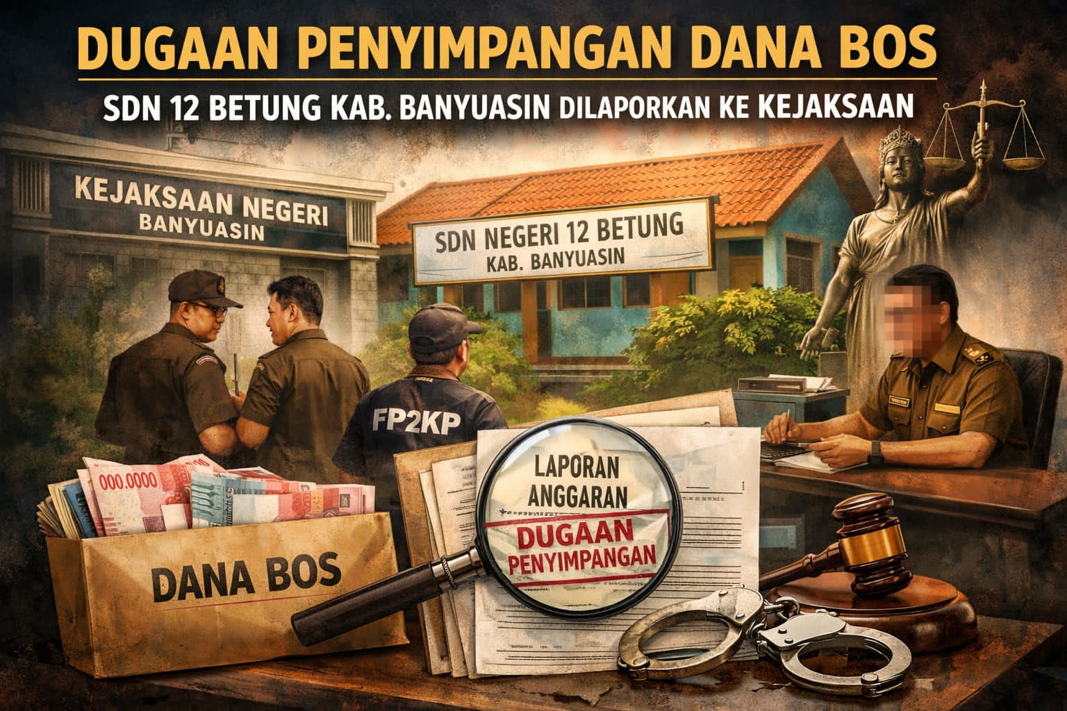 Dugaan Penyimpangan Dana BOS SDN 12 Betung Dilaporkan ke Kejari Banyuasin