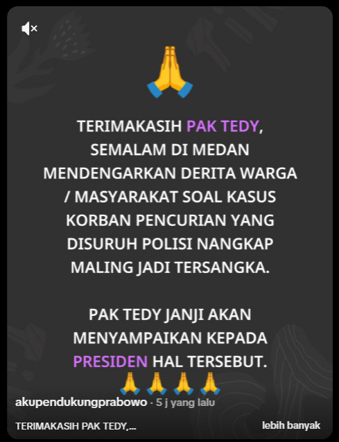 Viral di Tiktok, Seskab Teddy Indra Wijaya Dikabarkan Terima Aduan Warga Soal Korban Pencurian Disuruh Polisi Nangkap Maling Jadi Tersangka di Medan