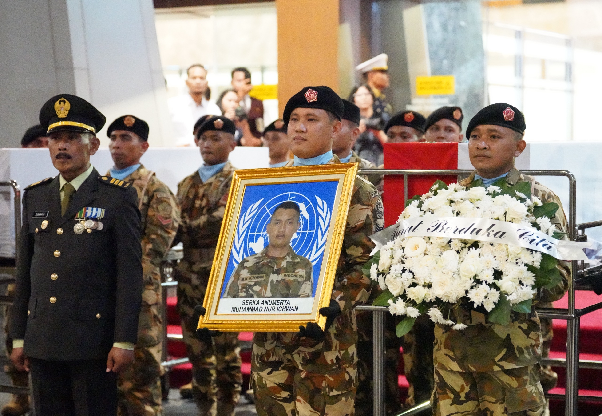 Kasad Pimpin Pelepasan Tiga Jenazah Prajurit TNI Satgas UNIFIL