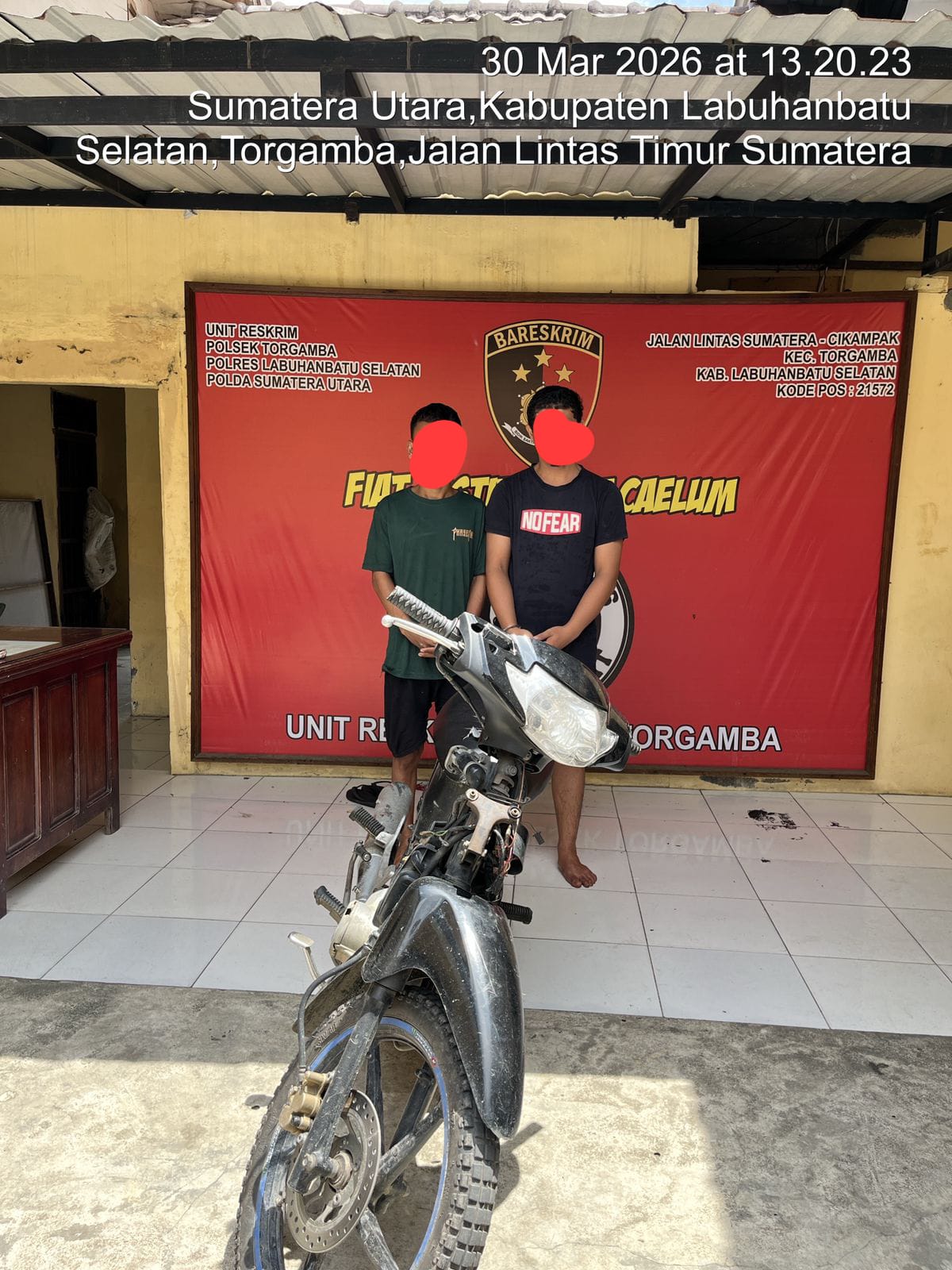 Polsek Torgamba Ungkap Pencurian di SPBU Pinang Awan, Dua Pelaku Diamankan, Uang Rp 20 Juta Milik Sopir Raib