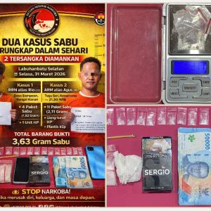 Kembali Terungkap Dua Kasus dalam Sehari, Satres Narkoba Polres Labusel Amankan 2 Pelaku dan Sita 3,63 Gram Narkotika