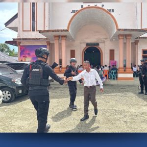 Brimob Siaga Penuh Amankan Ibadah Paskah di Gunungsitoli, Patroli Presisi Jaga Kondusivitas Kota